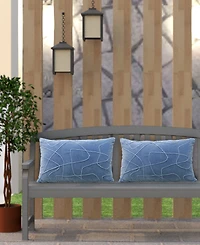 Vibhsa Linden Street Solid Velvet Embroidered Decorative Pillow, 14" x 24"