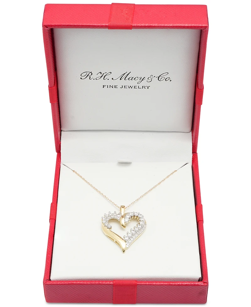 Diamond Open Heart 18" Pendant Necklace (1/2 ct. t.w.) , Created for Macy's
