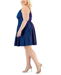 B Darlin Trendy Plus Glitter Fit & Flare Dress