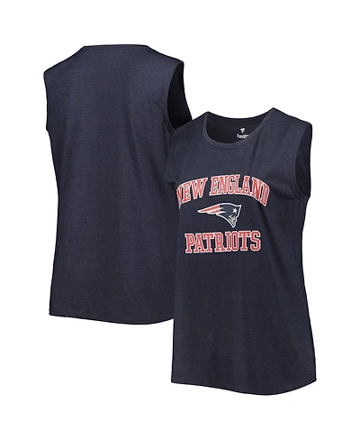 Women's Fanatics Heather Navy New England Patriots Plus Tank Top