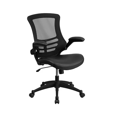 Emma+Oliver Mid-Back Mesh Swivel Ergonomic Task Office Chair With Flip-Up Arms