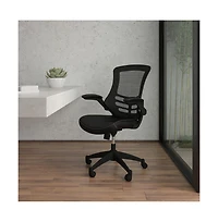 Emma+Oliver Mid-Back Mesh Swivel Ergonomic Task Office Chair With Flip-Up Arms