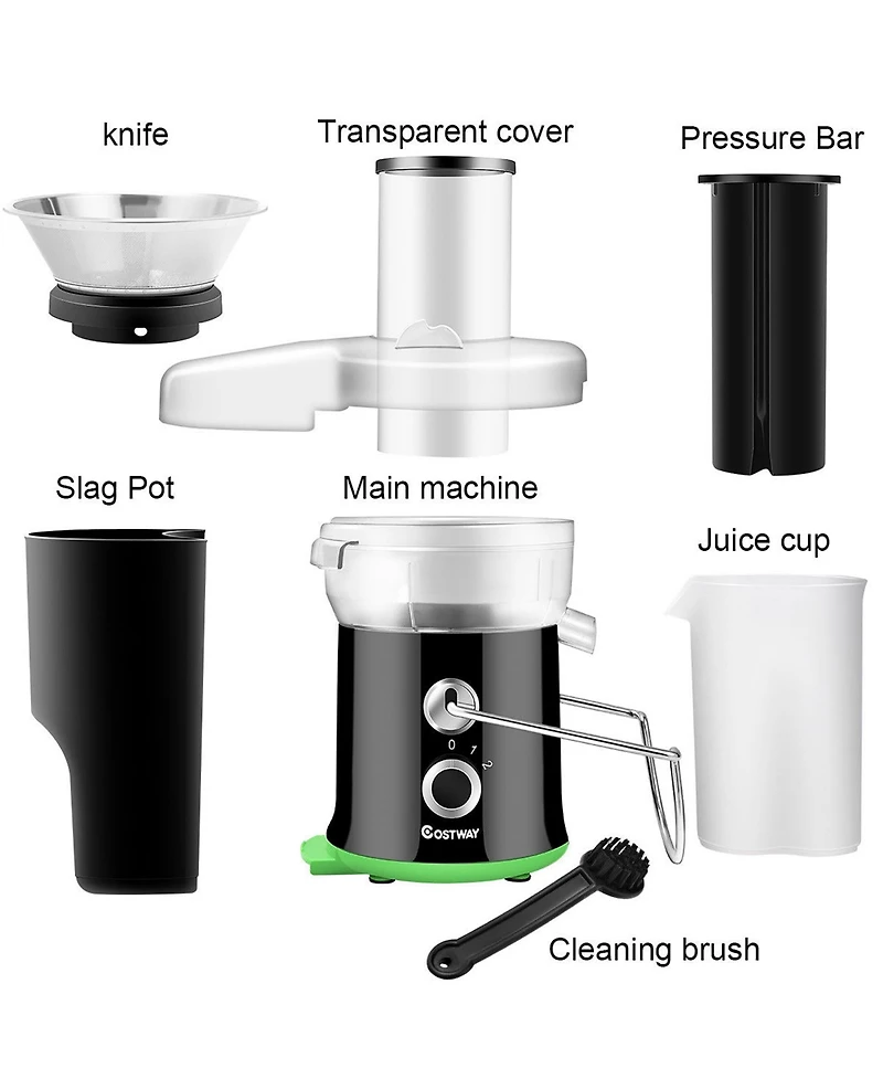 Electric Juicer Wide Mouth Fruit & Vegetable Centrifugal Juice Extractor 2 Speed