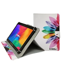 New Linsay 10.1" Tablet 128GB with Flower Case with Super Screen Ips Quad Core 4GB Ram Android 14