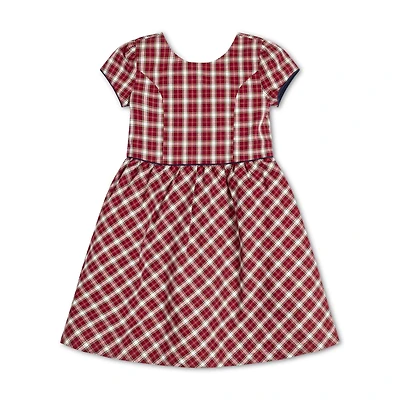 Hope & Henry Big Girls Short Sleeve Button Back Schoolgirl Dress