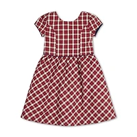 Hope & Henry Big Girls Short Sleeve Button Back Schoolgirl Dress