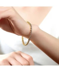 Rachel Glauber Cubic Zirconia Round Bezel 3mm Set Plating Options Bracelet