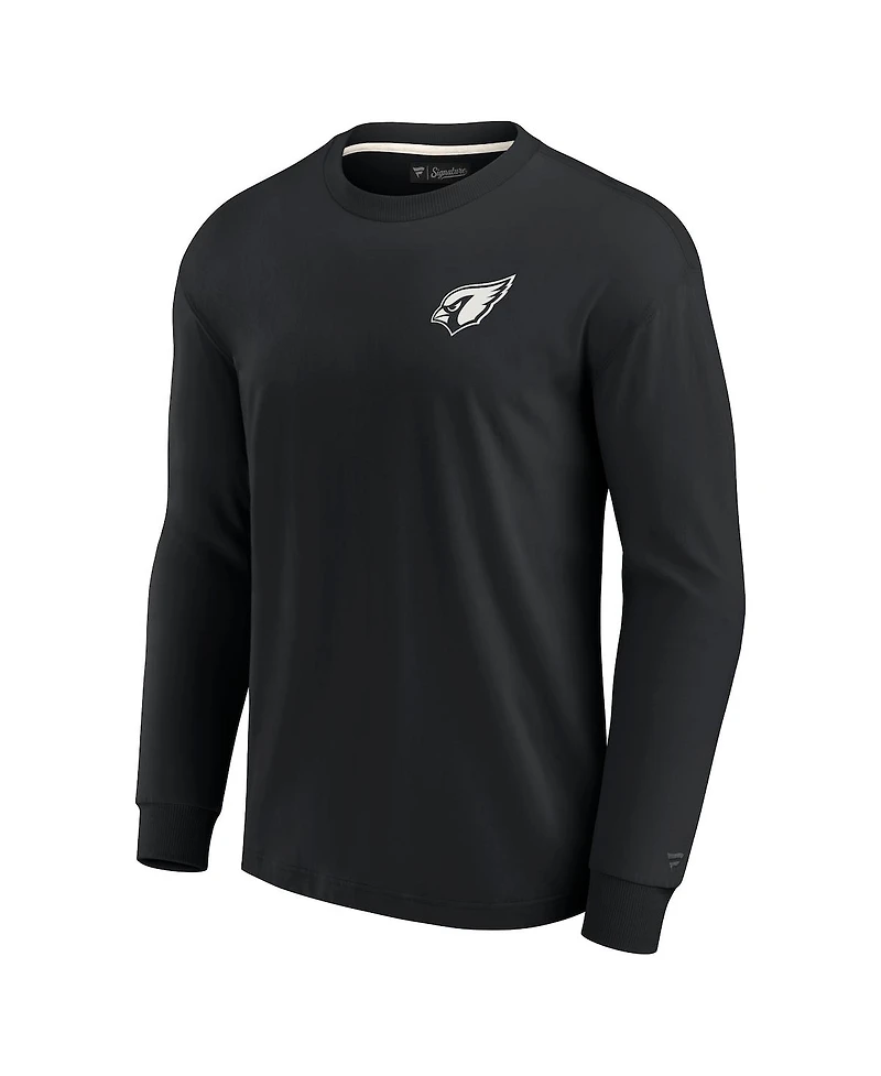 Men's and Women's Fanatics Signature Black Arizona Cardinals Super Soft Long Sleeve T-shirt