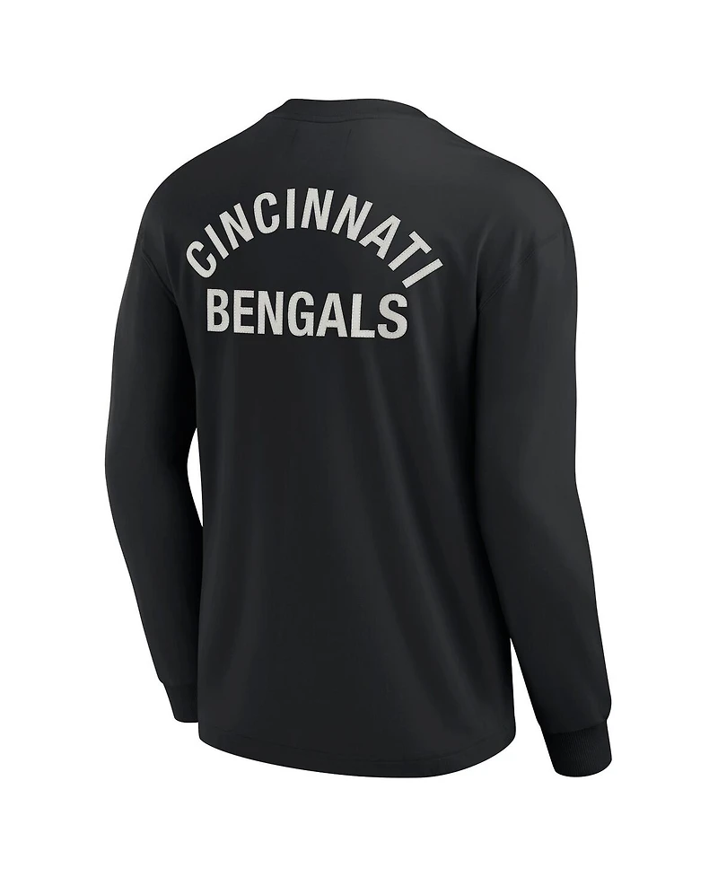 Men's and Women's Fanatics Signature Black Cincinnati Bengals Super Soft Long Sleeve T-shirt