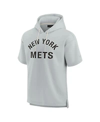 Men's and Women's Fanatics Signature Gray New York Mets Super Soft Fleece Short Sleeve Hoodie