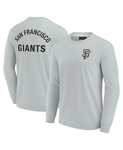 Men's and Women's Fanatics Signature Gray San Francisco Giants Super Soft Long Sleeve T-shirt