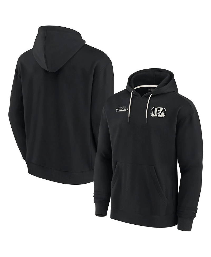 Men's and Women's Fanatics Signature Black Cincinnati Bengals Super Soft Fleece Pullover Hoodie