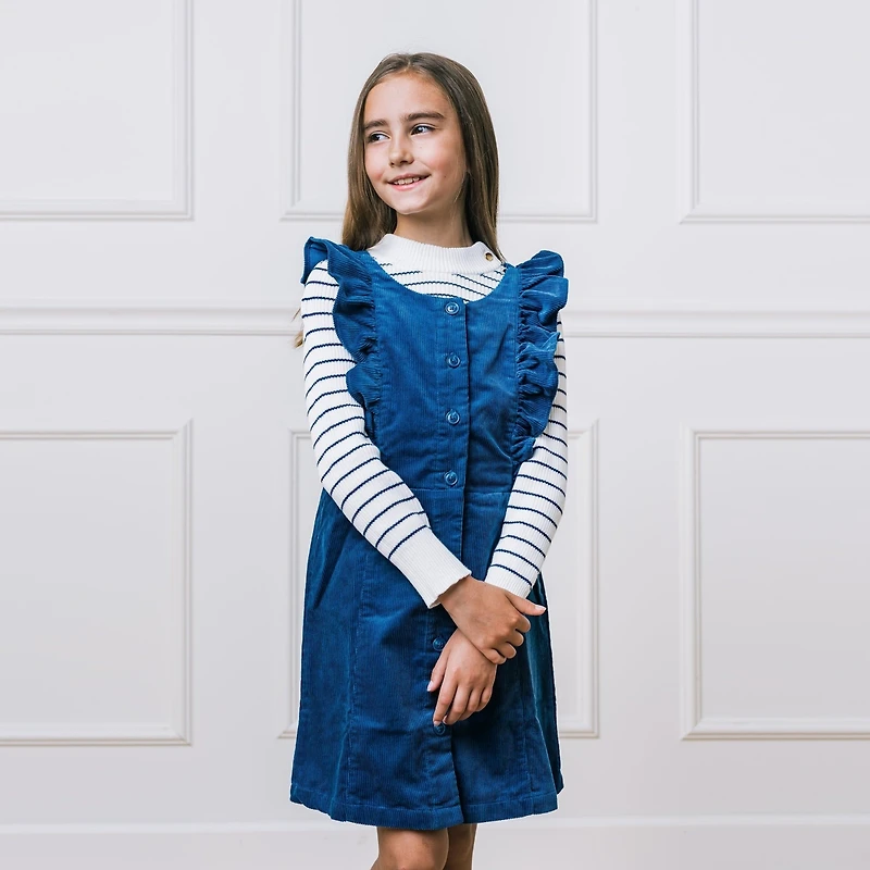 Hope & Henry Little Girls Short Sleeve Ruffle Jumper