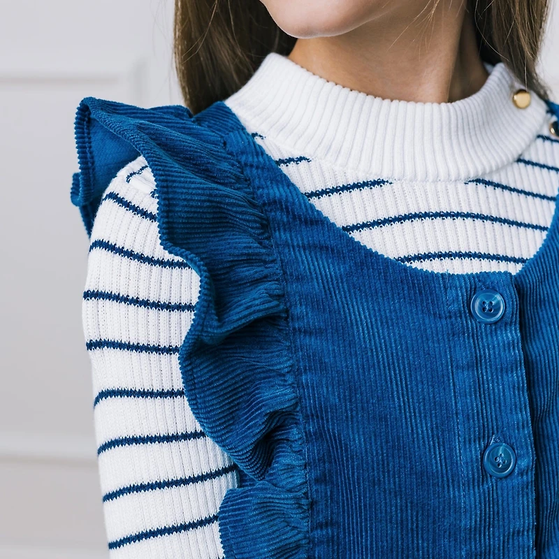 Hope & Henry Little Girls Short Sleeve Ruffle Jumper