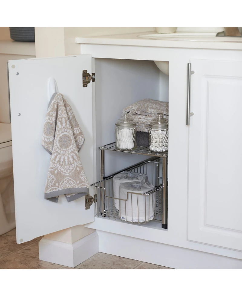 Household Essentials Single Basket Sliding Cabinet Organizer