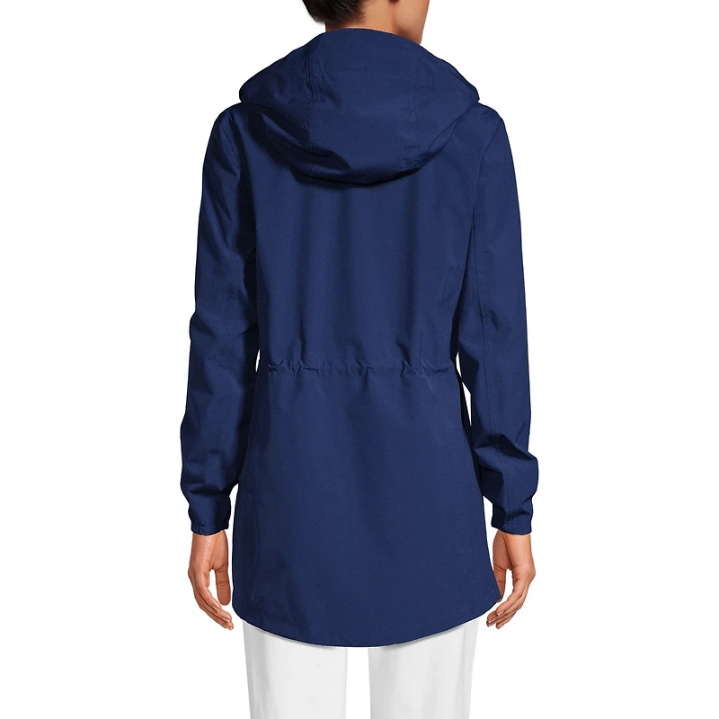 Lands' End Women's Tall Waterproof Hooded Packable Raincoat