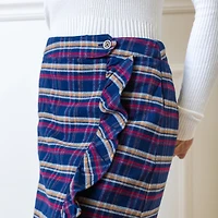 Hope & Henry Women's Flannel Ruffle Skirt