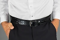 Trafalgar Men's Matisse 35mm Mock Croc Leather Belt