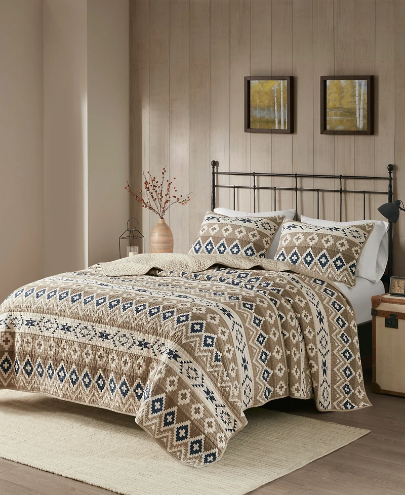 Woolrich Montana Printed Cotton Oversized 3 Piece Quilt Mini Set, King/California King