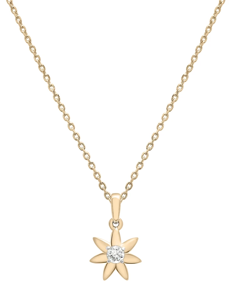 Audrey by Aurate Diamond Flower 18" Pendant Necklace (1/10 ct. t.w.) in Gold Vermeil, Created for Macy's