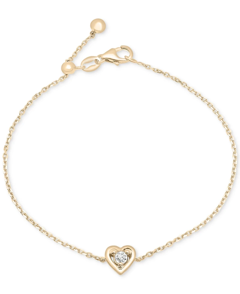 Audrey by Aurate Diamond Heart Link Bracelet (1/10 ct. t.w.) in Gold Vermeil, Created for Macy's