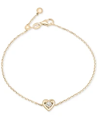 Audrey by Aurate Diamond Heart Link Bracelet (1/10 ct. t.w.) in Gold Vermeil, Created for Macy's