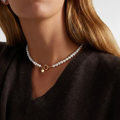 18K Silver Plated Freshwater Pearls Necklace For Bride