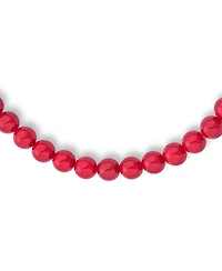 Bling Jewelry Plain Simple Smooth Classic Red Synthetic Calcite Round 10MM Bead Strand Necklace Silver Plated Clasp