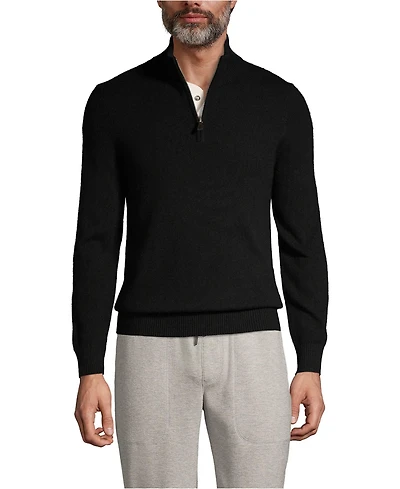 Lands' End Men's Fine Gauge Cashmere Quarter Zip