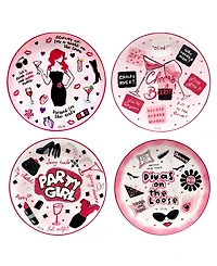 Certified International Lolita Divas on the Loose 4 Piece Dessert Plate