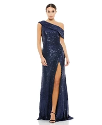 Mac Duggal Women's Ieena Sequined Drop Shoulder Gown