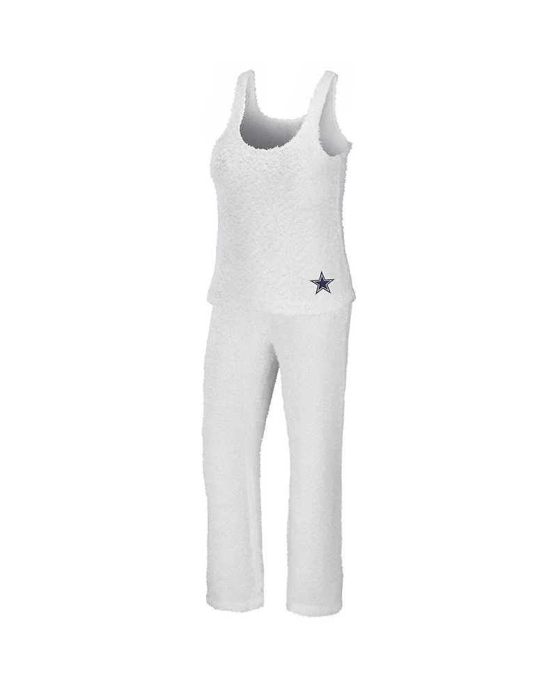 Women's Wear by Erin Andrews Cream Dallas Cowboys Cozy Scoop Neck Tank Top and Pants Sleep Set