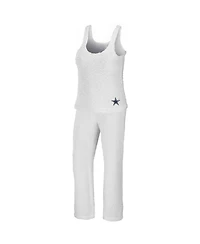 Women's Wear by Erin Andrews Cream Dallas Cowboys Cozy Scoop Neck Tank Top and Pants Sleep Set