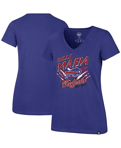 Women's '47 Brand Royal Buffalo Bills Team Regional Ultra Rival V-Neck T-shirt