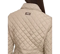 Calvin Klein Womens Collared Quilted Coat