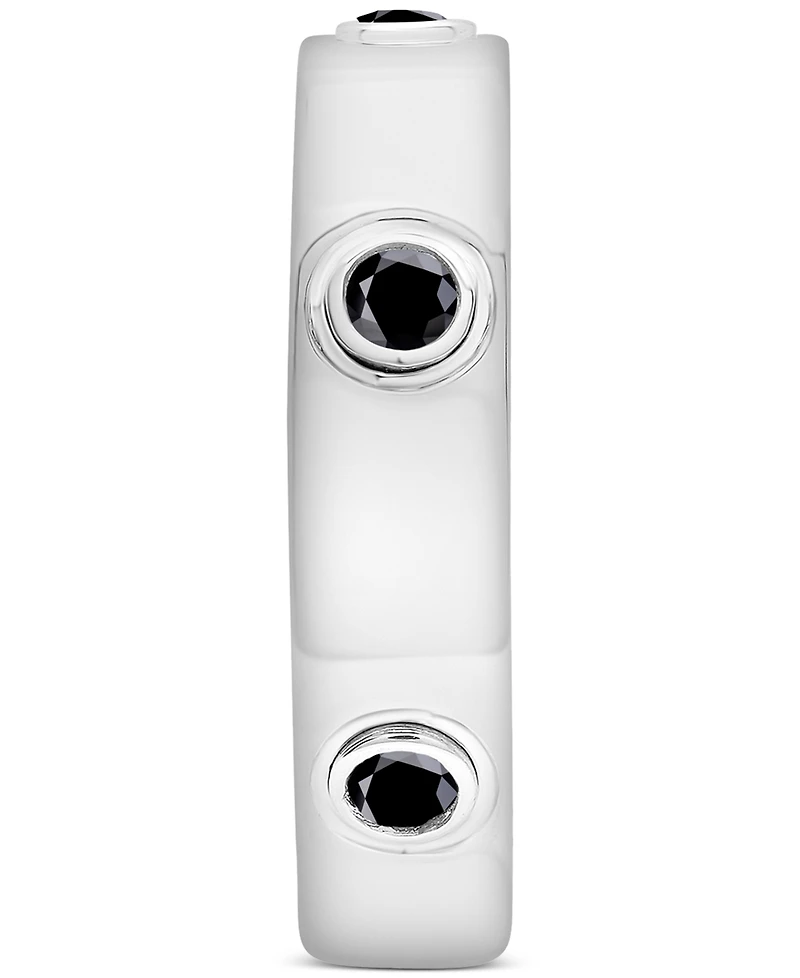 Onyx Bezel-Set Highly Polished Band in Sterling Silver