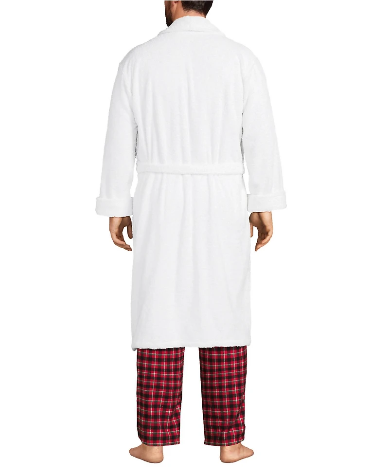 Lands' End Men's Calf Length Turkish Terry Robe