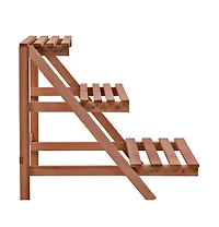 3-Tier Plant Stand Cedar Wood 18.9"x17.7"x15.7"