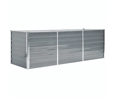 Garden Raised Bed Galvanized Steel 94.5"x31.5"x31.3" Gray
