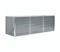 Garden Raised Bed Galvanized Steel 94.5"x31.5"x31.3" Gray