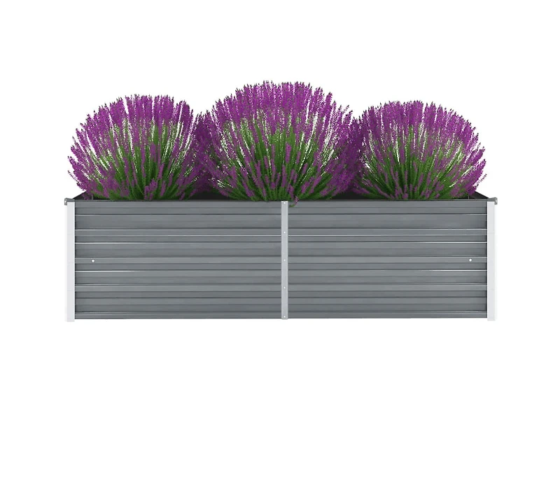 Garden Raised Bed Galvanized Steel 63"x15.7"x17.7" Gray