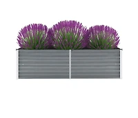 Garden Raised Bed Galvanized Steel 63"x15.7"x17.7" Gray