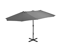 Outdoor Parasol with Aluminum Pole 181.1"x106.3" Anthracite