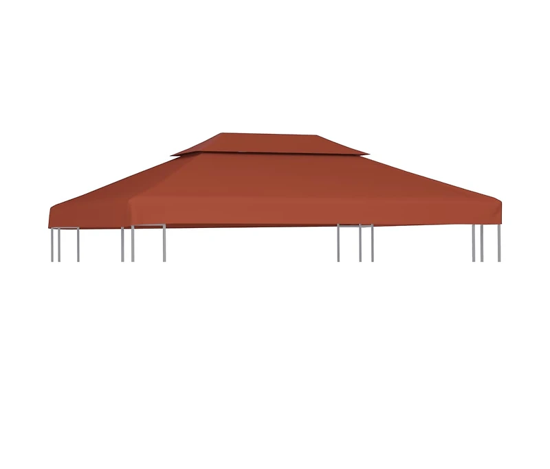 vidaXL 2-Tier Gazebo Top Cover 9.1 oz/yd² 13.1'x9.8' Terracotta