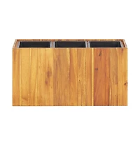 Garden Raised Bed with 3 Pots Solid Acacia Wood
