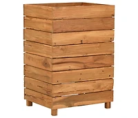 Raised Bed 19.7"x15.7"x28.3" Recycled Teak Wood and Steel