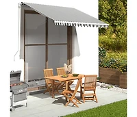 Replacement Fabric for Awning Anthracite and White 9.8'x8.2'