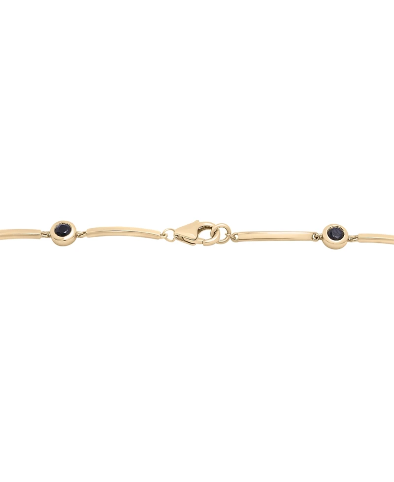 Onyx Bezel Bar Link Bracelet in 14k Plated Gold