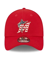 Men's New Era Red Miami Marlins 2023 Fourth of July 39THIRTY Flex Fit Hat