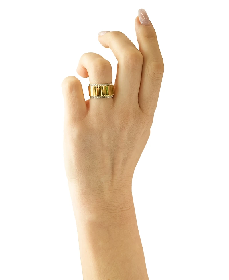 Audrey by Aurate Diamond Wide Textured Statement Ring (1/3 ct. t.w.) in Gold Vermeil, Created for Macy's
